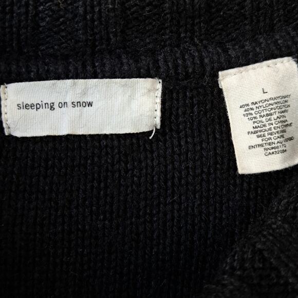 Anthropologie Sleeping on Snow Black Lancet Cowl Neck Sweater Dress Size Large - Picture 6 of 8